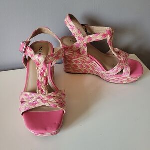 Torrid T-Strap Platform Raffia Wedge, New Without Tags, Size 10